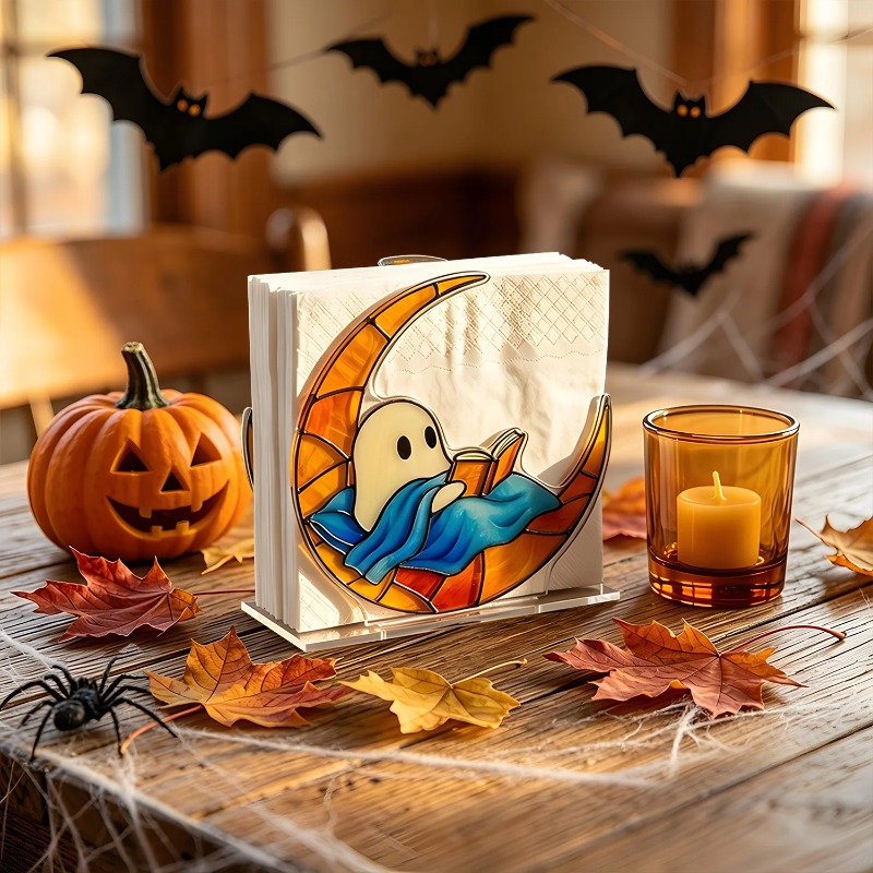 Agar Tissue Culture - Vintage Halloween Cat Pumpkin Ghost Acrylic