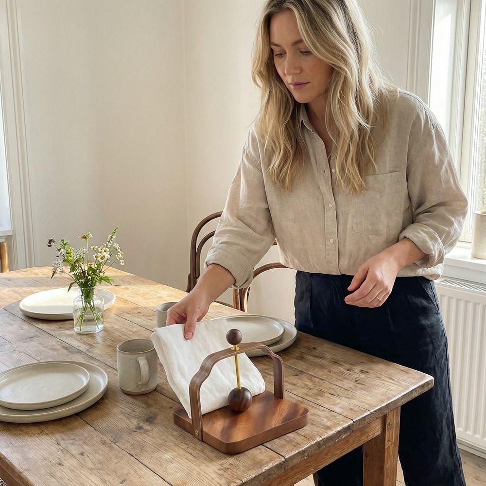 Napkin Stand Retro Walnut Wood - Agar Tissue Culture recension och pris
